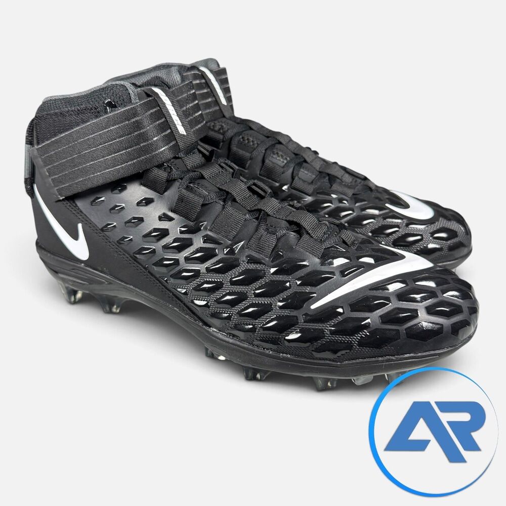 Nike Force Savage Pro 2 Black White Football Cleats AH4000-002 Men's Size 9